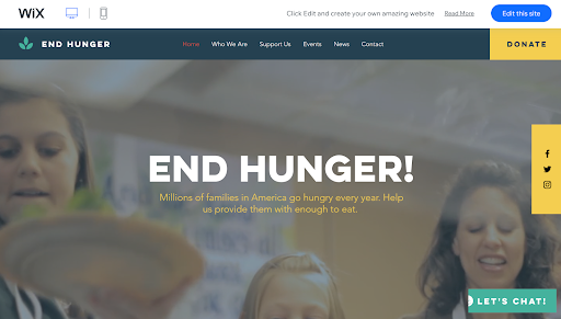 Wix non-profit template